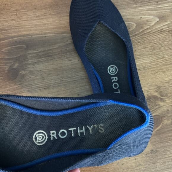Rothy's Navy Blue Round-Toe Flats - Picture 2 of 9